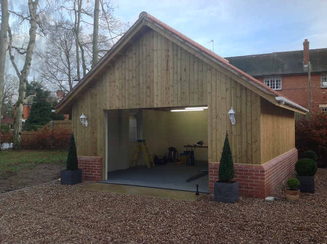 New build garage ready for new Sectional door by LGDS Ltd