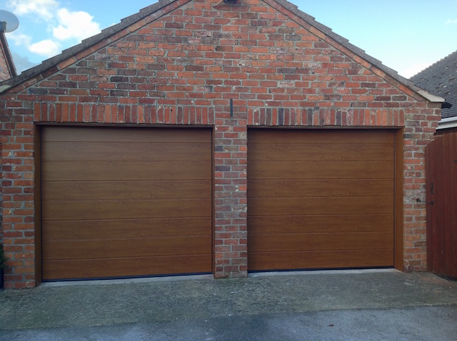 2 x Hormann Sectional doors in Golden Oak