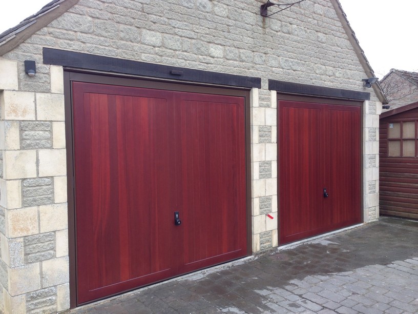 2 Hormann Caxton Doors in Mahogany by Lincs Garage Door Services Ltd