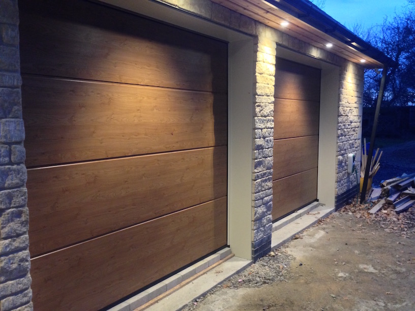 Hormann Winchester Oak Sectional doors by Lincs Garage Door Services
