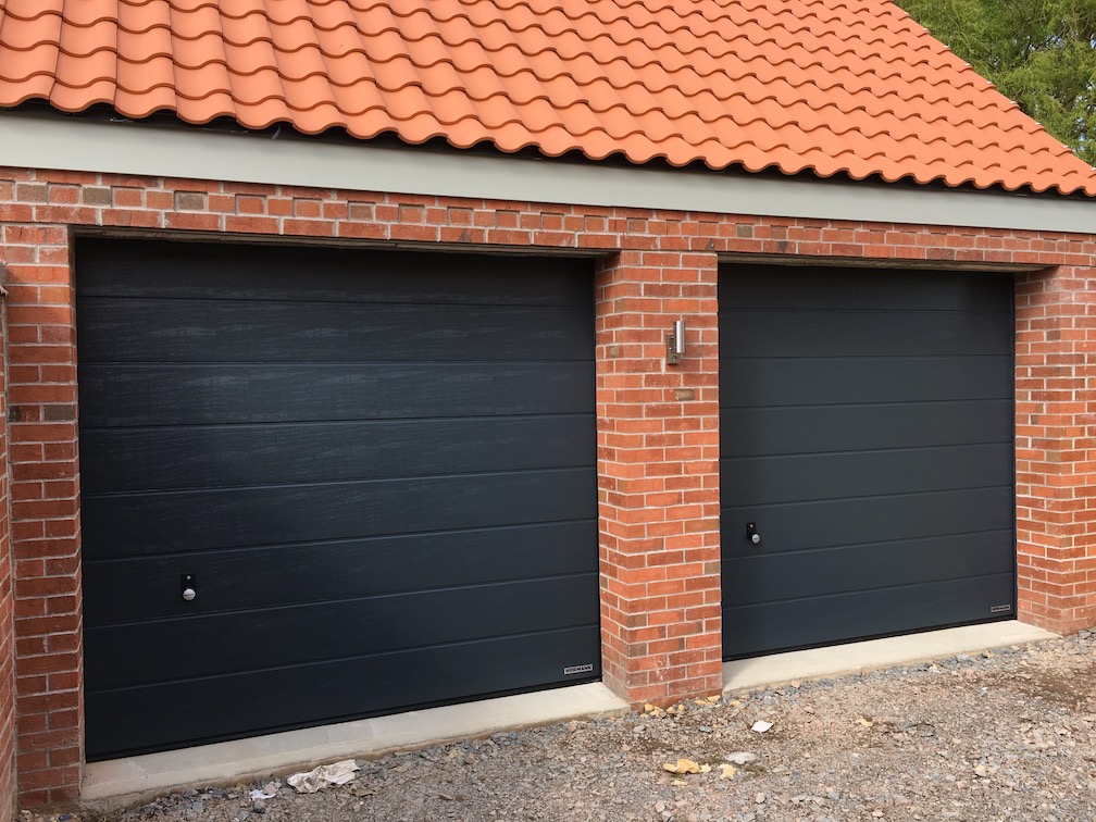 Hörmann Sectional Door in Anthracite Woodgrain finish