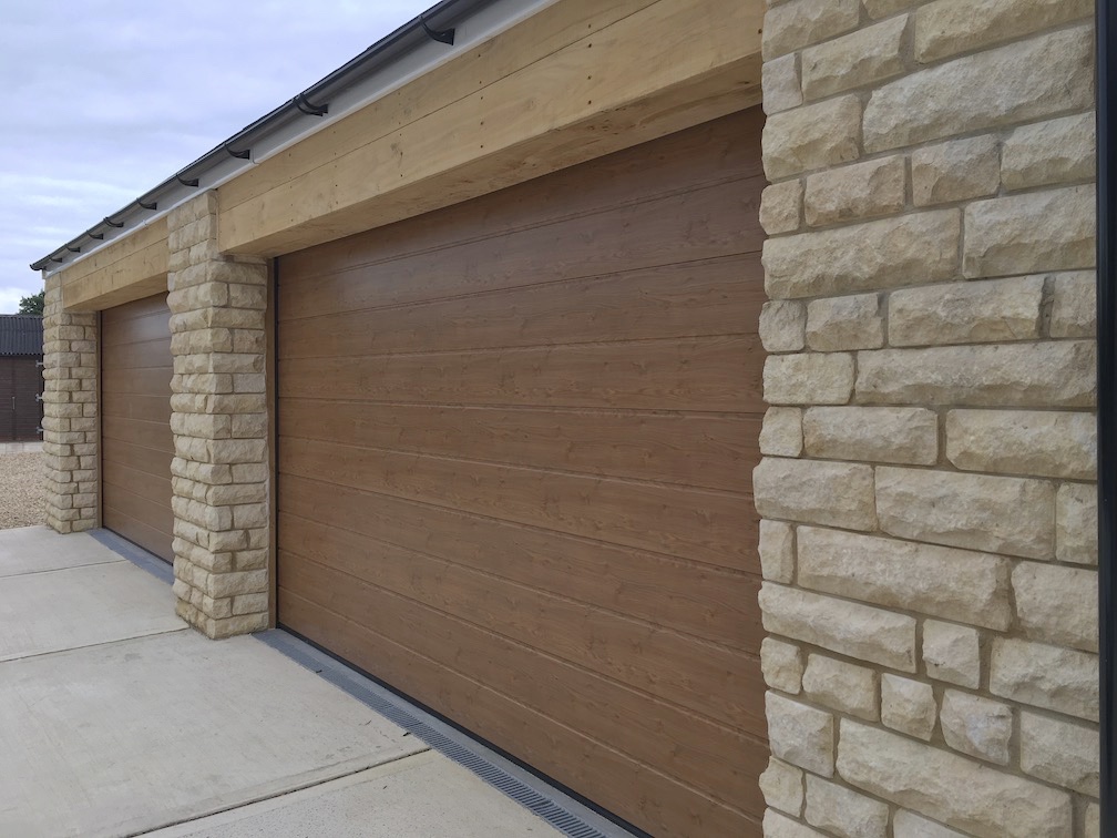 Hörmann sectional door M-Ribbed in Winchester Oak